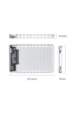 Orico Usb3.2 Gen2 6gbps Type-c 2.5 İnch Sata Ssd Hard Disk Kutusu Şeffaf
