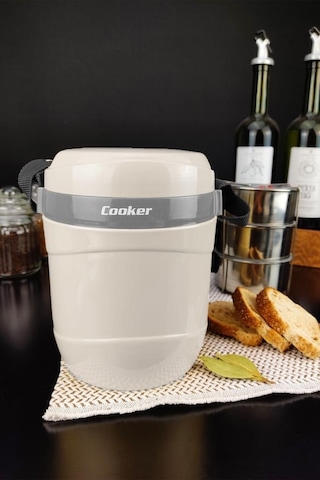 Digithome Ckr3146 Paslanmaz Çelik Hazneli 3'lü Yemek Termosu 1.2 L Beyaz