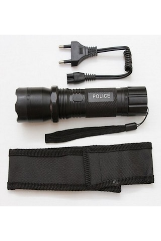 Şafak25 1101 Type Light Flash Light El Feneri Siyah