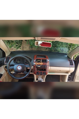Volkswagen Polo 9N uyumlu Maun Gül desen Full Set Torpido Konsol Maun Kaplama (Gül desenli maun)