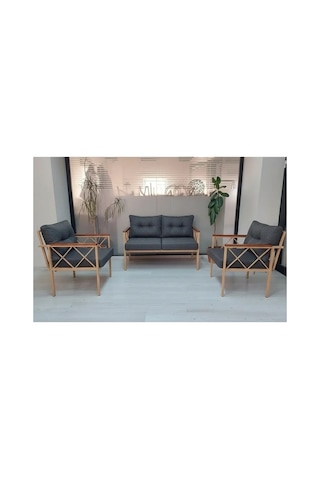 Safir 2+1+1 Cappuccino Profil Balkon-bahçe-kafe Çay Seti Koltuk Oturma Takımı,oturma Grubu Antrasit