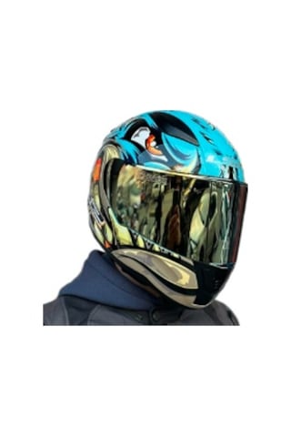 Ls2 Rapid 2 Gold Vizör Kask Neo Mavi Mor