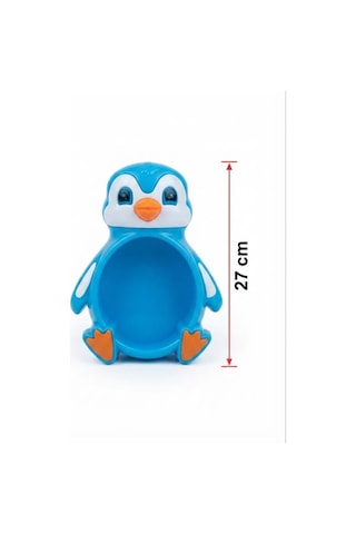 10 Parçalı Eğlenceli Eğitici Oltayla Penguen Yakalama Oyunu Banyo Ve Plaj Oyuncağı Seti Mavi