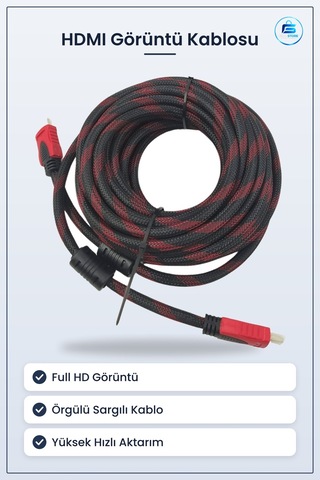 Hdmı Görüntü Aktarma Kablosu Full Hd Hdtv Bilgisayar Uydu Örgülü