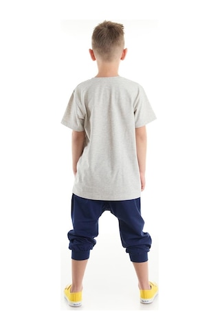 Denokids Mushi Mavi Kaykay Erkek Çocuk T-Shirt Kapri Takım Çok Renkli