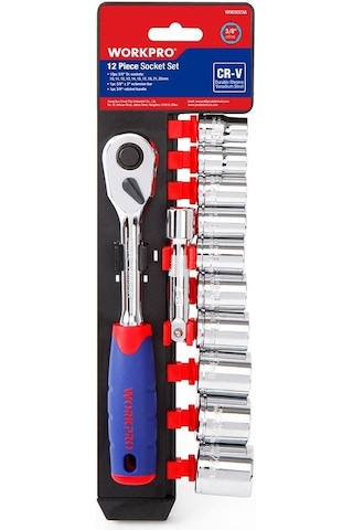 Workpro Wp202557 12 Parça 3/8 Cr-v Metrik Profesyonel Lokma Takımı Fr Wp202557