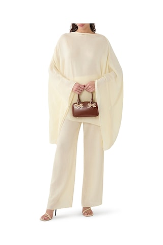 Taller Marmo Plaj Modası Için Rahat Pantolon Ivory