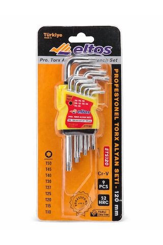 Eltos Torx Alyan Seti 9 Parça 120 Mm Cr-v Profesyonel Torx Anahtar Takımı