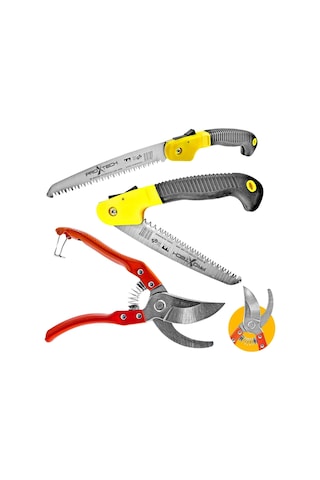 Proxtech Katlanabilir Emniyetli Cep Bahçe Budama Testeresi 180 Mm Dal Budama Makası 2li Set