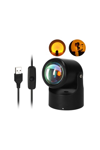 Maiyame Romantik Atmosfer İçin Usb Güçlü Led Projeksiyon Lamba, Dekoratif Gece Işığı, Yatak Odası Ve Salon Aydınlatması Siyah