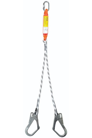 Karam Çift Bacaklı Şok Emicili Lanyard Büyük Kancalı Karam Ka 341 Polyester Malzeme İle Güvenli Kullanım Karam Çift Bacaklı Şok Emicili Lanyard Büyük Kancalı Karam Ka 341 Polyester Malzeme İle Güvenli Kullanım