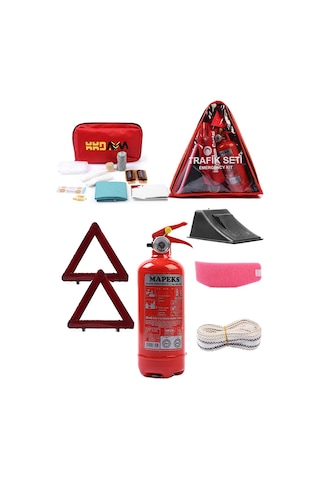 Kkdavm Üçgen Trafik ve İlk Yardım Seti Ekonomik Karayollarına Uygun Trafik Seti