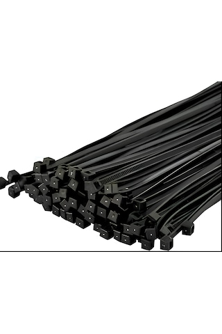 Siyah Plastik Kablo Bağı Plastik Kelepçe 4,8mmx20cm 100 Adet
