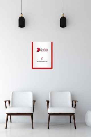 2 Adet A4 Kırmızı Belge Sertifika Çerçevesi Föylük