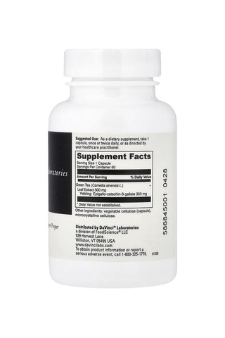Davinci Laboratories, Green Tea-70, Decaffeinated, 60 Capsules