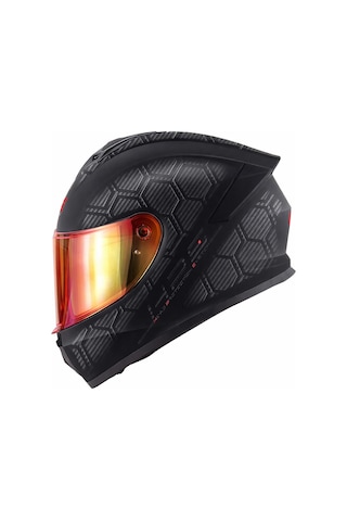 Gıvı 50.x Snake Mat Karbon Kask Kırmızı Vizör Tek Renk
