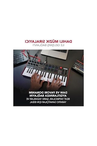 2As Usb Mıdı Klavye Kontrolörü, 37 Tuş İle Müzik Prodüksiyonuna Hazır Açık Antrasit