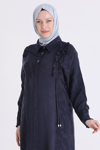 Behrem Tesettür Pantolonlu Takım Lacivert