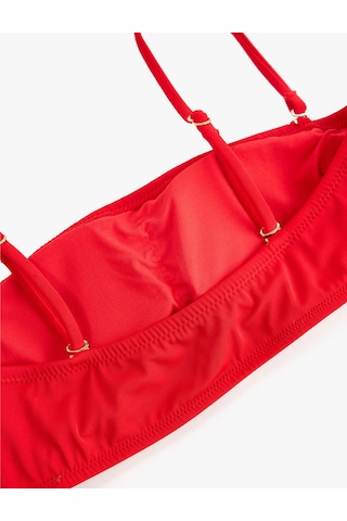 Koton Çıkarılabilir Askılı Straplez Bandeau Bikini Üstü Kırmızı 6sak10159mm
