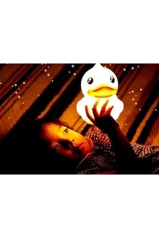 Sevimli Ördek Gece Lambası Dokunmatik Sensörlü Renkli Çocuklar Için Usb Şarjlı İthal Ürün Çok Renkli