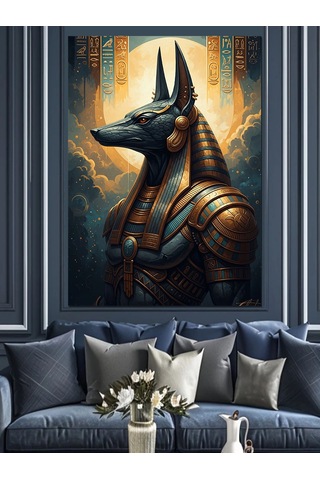 Ahşap Tablo Antik Mısır Tanrısı Anubis İnsan Figürlü Tablolar