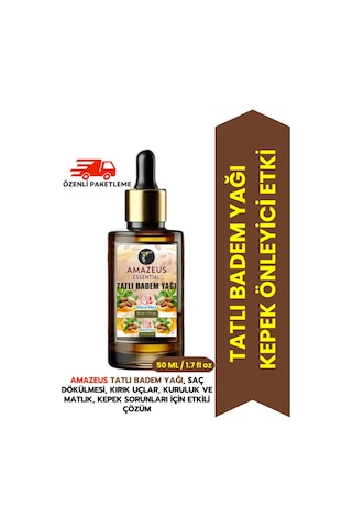 Amazeus Tatlı Badem Yağı %100 Saf Ve Doğal Besleyici Etki 50 Ml / 1.7 Fl Oz 20 ML