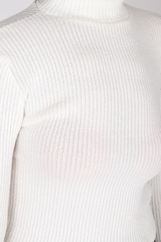 Armonika Kadın Beyaz Uzun Kollu Triko Crop Bluz Arm-26k042011