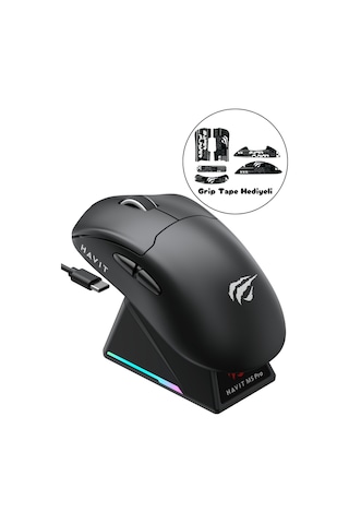 Havit Gamenote M5 Pro Superlight Kablosuz Gaming Mouse - 30.000 Dpı, Paw3950 - Rgb Şarj Standlı - Ekranlı