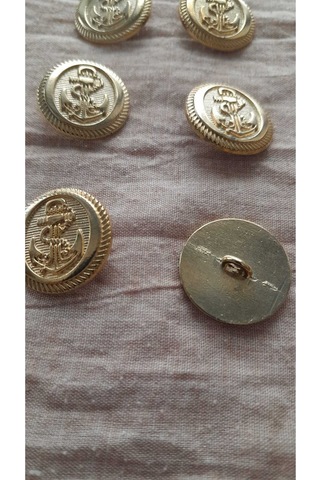 Gold Metal Düğme 20 Mm 6 Adet