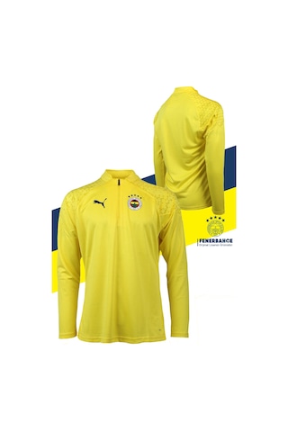 Fenerium Fenerbahçe Lisanslı 23/24 A Takım Futbolcu Yarım Fermuar Sweat Sarı