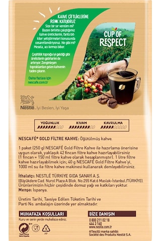 Nescafe Gold Filtre Kahve 250 Gr X 4 Adet Öğütülmüş