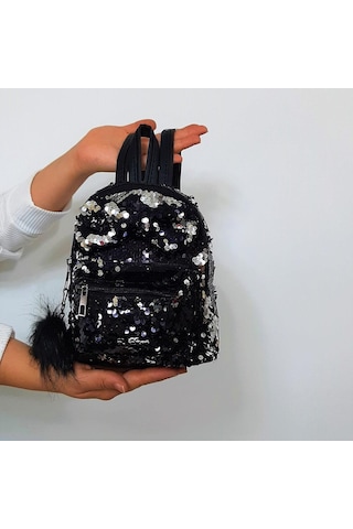 Fiyra Crn Siyah Pullu Kız Çocuk Sırt Çantası 16cmx20cmx10cm Siyah