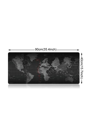Genişletilmiş Büyük Kaymaz Dünya Haritası Desen Yumuşak Kauçuk Pürüzsüz Kumaş Yüzey Oyunu Mouse Pad Klavye Mat, Boyut: 90 X 40cm