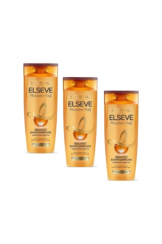 Loreal Paris Elseve Mucizevi Yağ Besleyici Bakım Şampuanı 3 x 400 ML