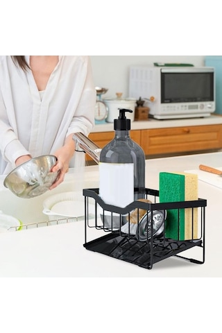 Novahub Suntek Lavabo Drenaj Sünger Banyo Paçavra, Pratik Organizatör Siyah