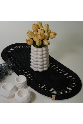 Zengin Design Home Zdh-804 Oval Runner Siyah