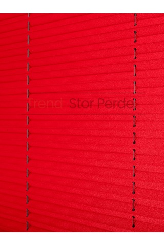 Kırmızı Plise Katlanır Cam Balkon Perdesi - Ofis Perdesi - Salon Perdesi - 088 Kırmızı