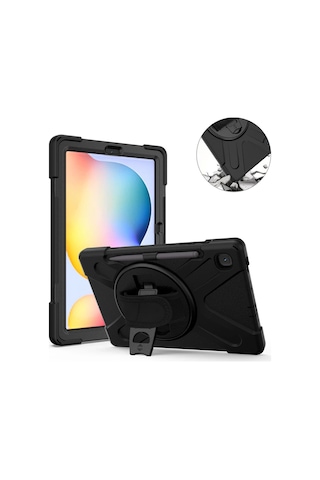 Gld-spt- Newface Samsung Uyumlu Galaxy P610 Tab S6 Lite 10.4 Kılıf Amazing Tablet Kapak - Siyah