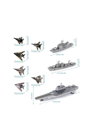 Oyuncak Uçaklı Savaş Gemisi Askeri Kruvazör 9 Parça Uçak Fırlatır Gemi Destroyer Kruvazör Jet Uçağı