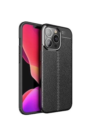 Apple Uyumlu iPhone 13 Pro Max Kilif Deri Tarzi Niss Silikon Case 513186534
