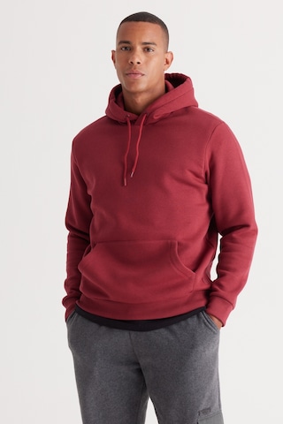 AC&Co / Altınyıldız Classics Standart Fit Normal Kesim Kapüşonlu Kanguru Cepli Pamuklu Erkek Sweatshirt Bordo