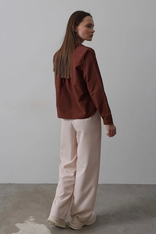 Defymoda Kemerli Palazzo Pantolon - Pudra Pudra