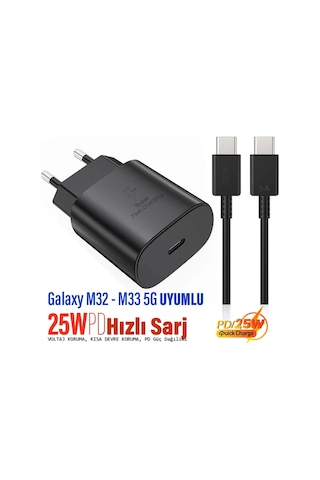 Samsung Galaxy M32 M33 5g Uyumlu Şarj Aleti 25w Hızlı Ve 5a Kablosu