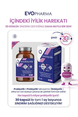 Evobiyotik 30 Kapsül Probiyotik & Prebiyotik