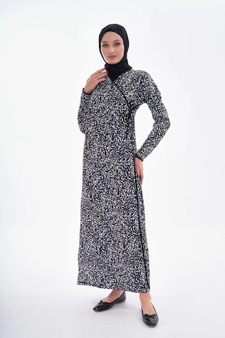 Puantiyeli Yandan Bağlamalı Namaz Elbisesi-21007 Gül Kurusu