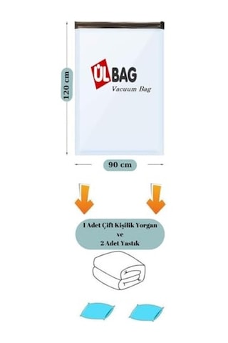 3 Adet Büyük Boy 90 Cm X 120 Cm Yorgan,battaniye Baza Altı İçin Vakumlu Poşet - Vakumlu Hurç - Vakumlu Torba