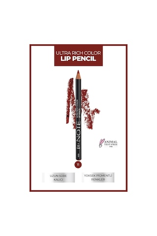 Note Cosmetique Ultra Rich Color Lip Pencil Dudak Kalemi 11 Brick Red - Kırmızı