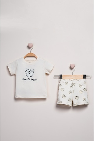 Baby Fou 2'li Bebek Şortlu Takım Ekru Baby Fou 2'li Bebek Şortlu Takım Ekru
