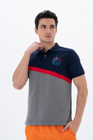 AR-MA Arma Erkek Baskılı Regular Fit % 95 Pamuklu %5 Likralı Polo Yaka T-shirt Y25374303701 Lacivert