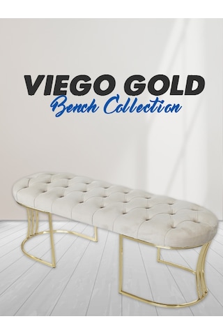 VİEGO GOLD KREM-Kapitoneli Model Puf&Bench&Koltuk-Oturak-Uzun Makyaj Puff-Yatak Odası Ucu&Önü